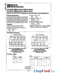 Datasheet DM74LS241N manufacturer National Semiconductor